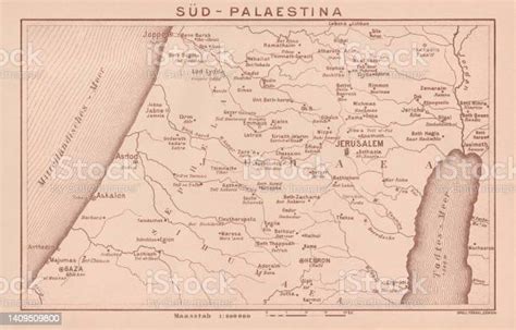 Peta Sejarah Palestina Selatan Litograf Diterbitkan Pada Tahun 1891 ...