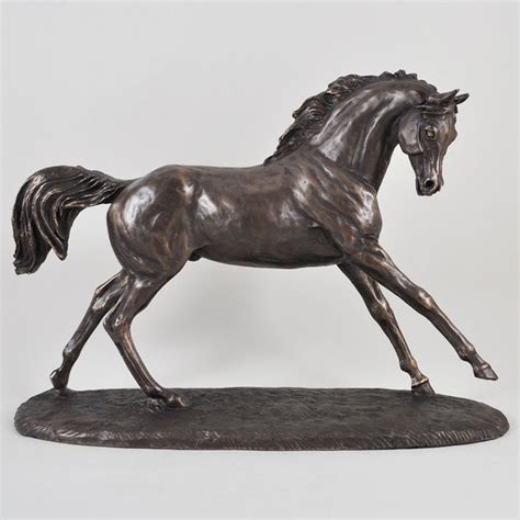 Cantering Arabian Bronze Horse Sculpture by Harriet Glen - Prezents.com