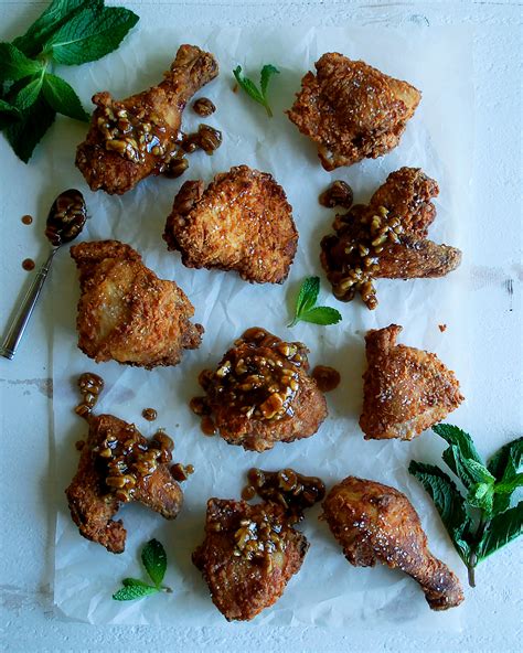 Spicy Buttermilk Fried Chicken Bourbon Pecan Glaze The Original Dish