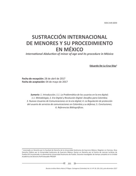 PDF Sustracción internacional de menores y su procedimiento en México