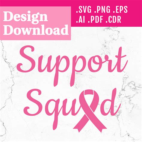 Cancer Support Squad Svg Design Instant Download