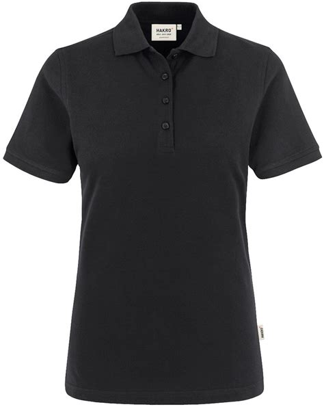 Damen Poloshirt Classic Schwarz Besticken Und Bedrucken Lassen