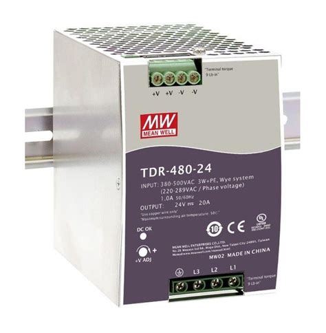 Tdr 480 24 Mean Well Din Rail Power Supply · Impulse Embedded Limited