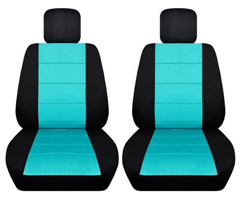 Front Set Car Seat Covers Fits Chevy Spark 2013 2020 Black And Mint Blue Seat Covers