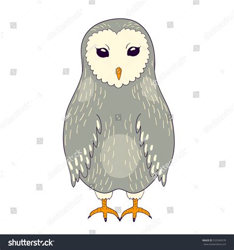 Cartoon Barn Owl Colored Vector Illustration Stock Vector (Royalty Free ...