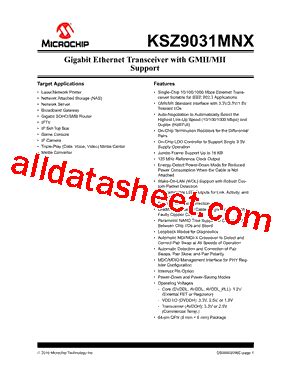 Ksz Mnxic Datasheet Pdf Microchip Technology