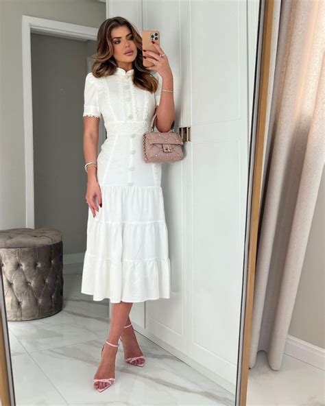 Vestido Midi De Viscolinho Off White Clair Vestidos JJ Modas