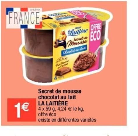 Promo Secret de Mousse Chocolat Au Lait La Laitière chez Migros