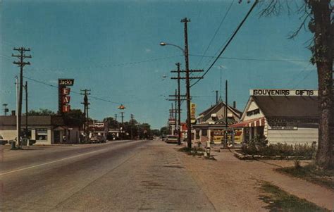 Main Street Rapid River, MI Postcard