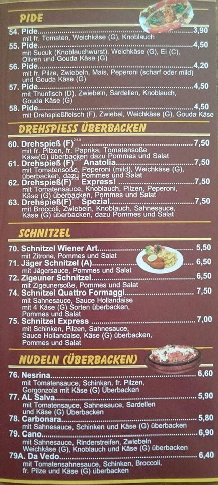 Speisekarte Von Anatolia Pizzeria Kebaphaus Kassel