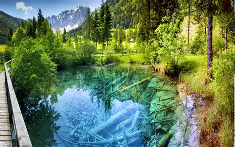 Hintergrundbilder Bäume Landschaft bunt Wald See Wasser Natur