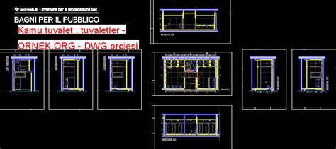 Proje Sitesi Kamu Tuvalet Tuvaletler Autocad Projesi