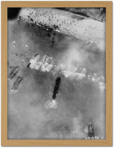 War Wwii Usa D Day Beach Storming 1944 Photo Artwork Framed Wall Art