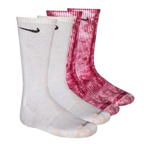 Nike Chaussettes Everyday Plus Cush Crew Tie Dye Pack Rouge Blanc