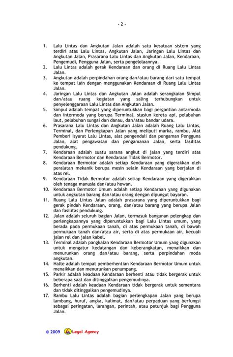 Uu No 22 Tahun 2009 Tentang Lalu Lintas Dan Angkutan Jalan Pdf