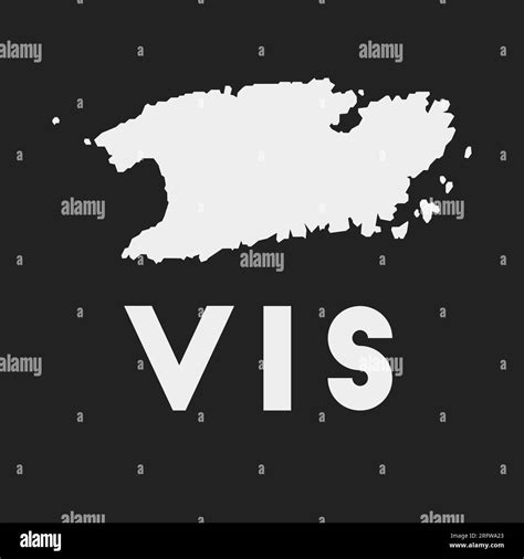 Vis Icon Island Map On Dark Background Stylish Vis Map With Island