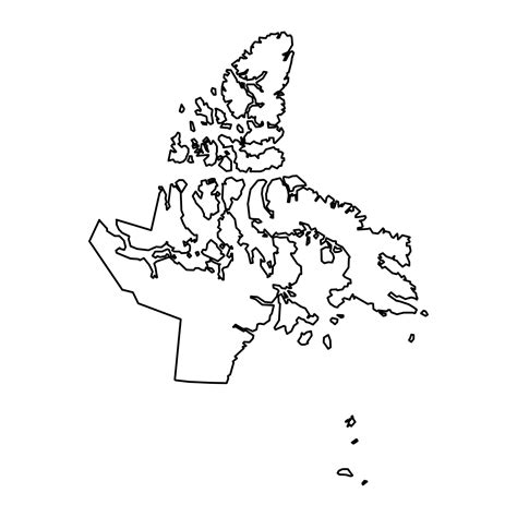 Nunavut Territory Map Province Of Canada Vector Illustration