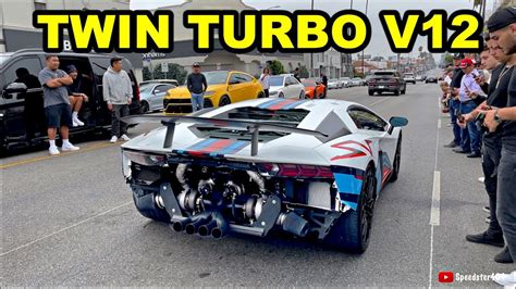 CRAZY Twin Turbo Lamborghini Aventador SV Sound PML Quickstrike Revs