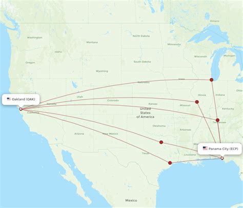 Flights From Panama City To Oakland Ecp To Oak Flight Routes