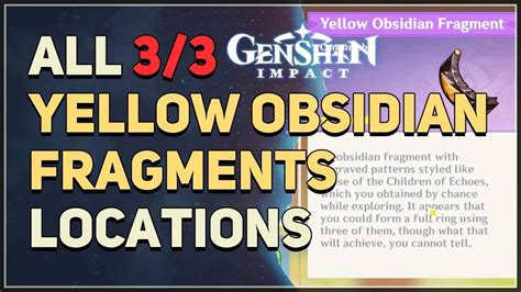 All Yellow Obsidian Fragment Locations Genshin Impact YouTube