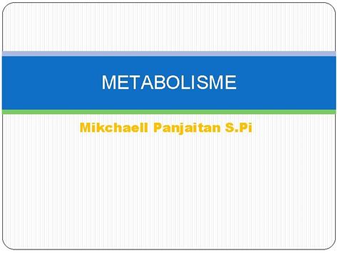 METABOLISME Mikchaell Panjaitan S Pi Metaboli Sme Katabolisme