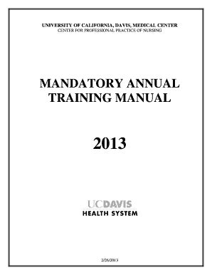 Fillable Online Ucdmc Ucdavis Mandatory Annual Training Manual Uc