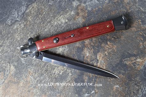 Rosewood Italian Switchblade Automatic Knife, 13 inches