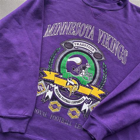 Vintage Minnesota Vikings Crewneck Nfl Vintage Depop