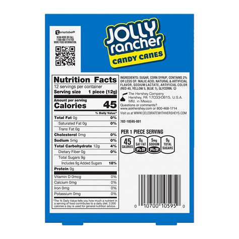 Jolly Rancher Bold Fruit Smoothie Flavored Candy Canes Watermelon And Strawberry 12 Count Box 5