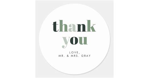 Wedding Thank You Sticker Zazzle