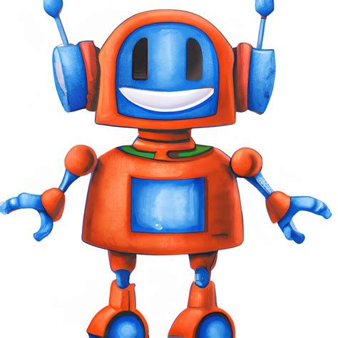 Robot Boy With Square Red Head · Creative Fabrica