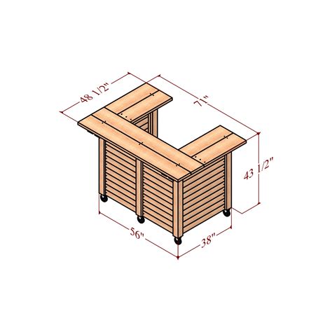 6ft Diy Outdoor Bar Plans With Wheels Instant Download Etsy