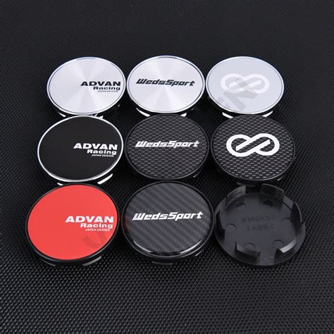 Pcs Wheel Hub Cap Mm Mm Center Rim Cap Advan Enkei Emblem Sticker