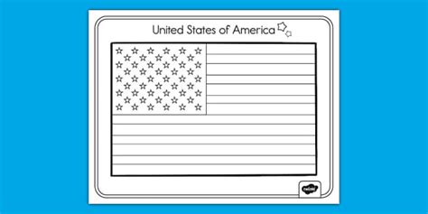 United States Flag Coloring Sheet Professor Feito Twinkl