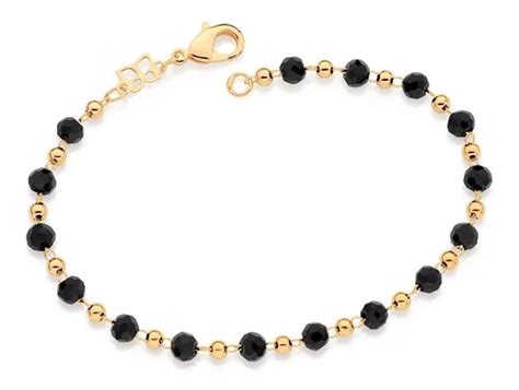 Pulseira Gio Antonelli Rommanel Cristais Preto Frete Gr Tis