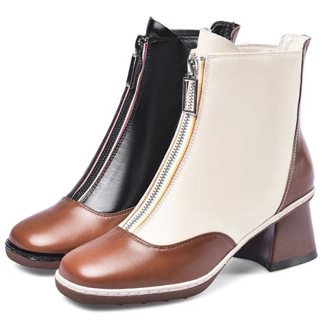 BUY OFFER BONJOMARISA New Office Lady Quality Genuine Leather Ankle