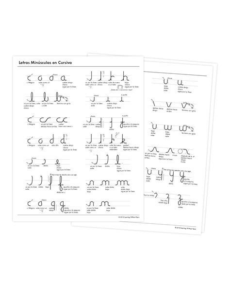 Spanish Cursive Letter Formation Charts | Learning Without Tears