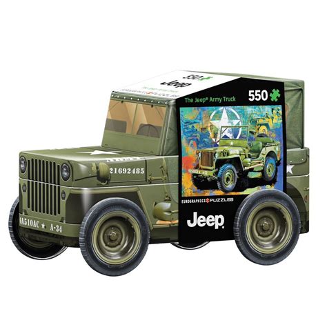 Puzzle 550 pièces Boîte metallique Jeep Militaire Eurographics