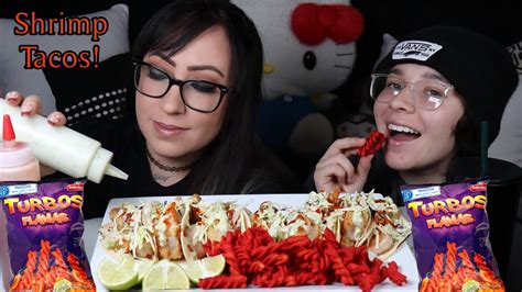 Shrimp Tacos Mukbang Tiktok Sauce Eating Show Youtube