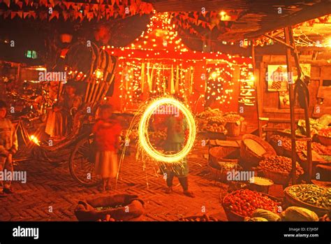 Sparkler, Diwali Festival, Katmandu, Nepal Stock Photo - Alamy