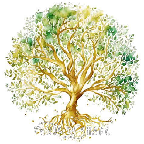 Watercolor Tree Of Life Tree Earth And Nature Lovers Organic Etsy