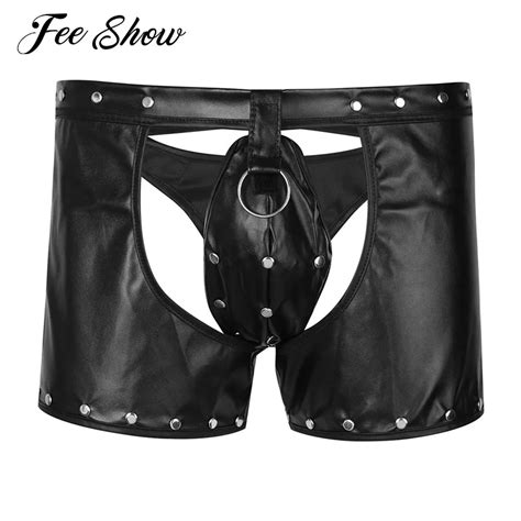 Aliexpress Buy New Black Sexy Gay Mens Lingerie Patent Leather