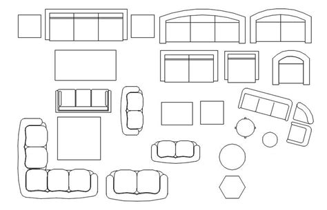 2d Cad Blocks Of Sofa And Couch In Autocad Dwg File Cadbull