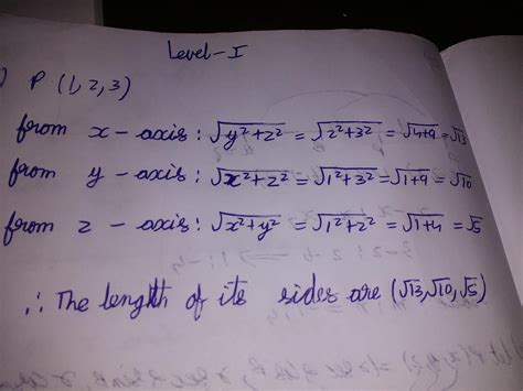 The Distance Of The Point P 1 2 3 From Coordinate Axes Brainly In
