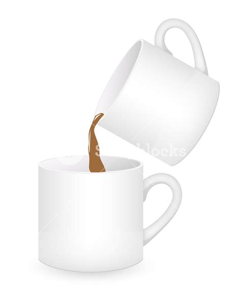 Coffee Cups Pouring Vector Royalty Free Stock Image Storyblocks