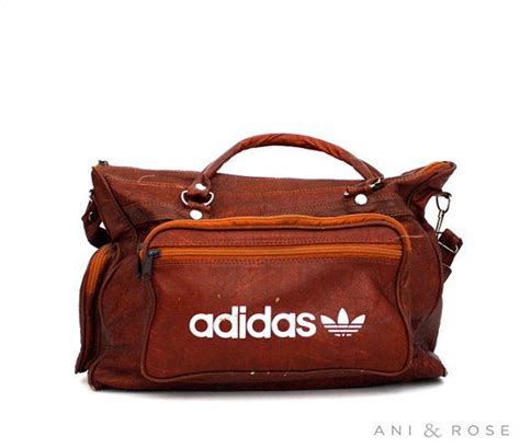 Vintage Faux Leather Adidas Gym Bag Vintage Leather Bag Adidas Gym