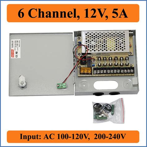 6 Channels DC12V 5A CCTV Camera Power Box Switching Power Supply