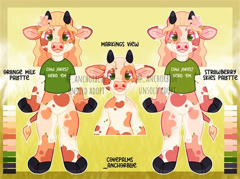 Orange Milk Cow Furry Fursona Adoptable Etsy