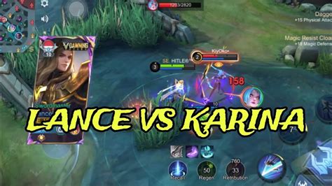 Lancelot Melawan Karina Who Will Win Mobile Legends Youtube