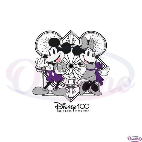 Mickey And Minnie Disney 100 Years Of Wonder Svg Cutting Files - Oladino